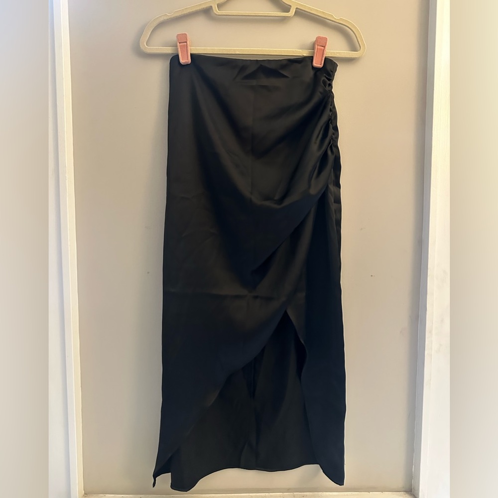 Zara Black Silk Skirt